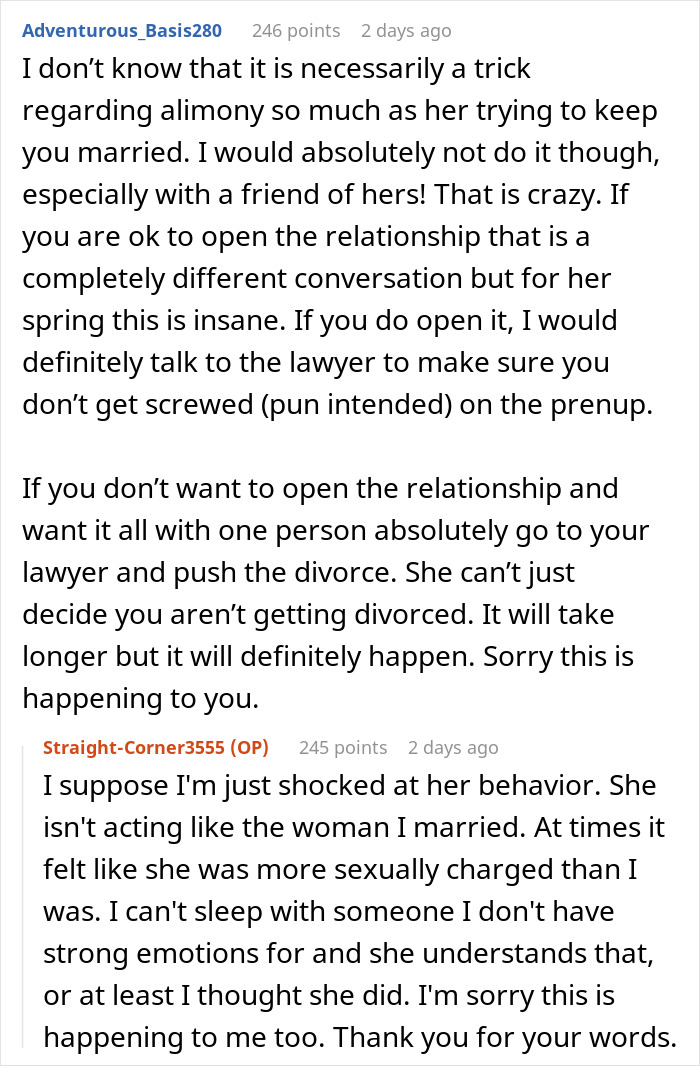 Man Freaks Out After Wife Confesses To Asking Her Friend To Replace Her For Intercourse