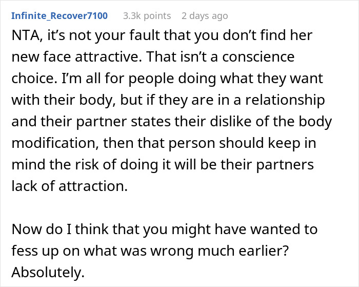 &ldquo;AITA For Being Truthful And Admitting That I Find My Wife Unattractive After Her Surgery?&rdquo;