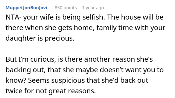 &ldquo;[Am I The Jerk] For Calling My Wife A Jerk After She Bailed Off A Family Trip&rdquo;