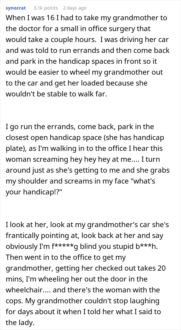 Karen Starts Screaming At Couple Over ‘Illegal’ Handicap Parking, Refuses To See Reason Karen Starts Screaming At Couple Over ‘Illegal’ Handicap Parking, Refuses To See Reason