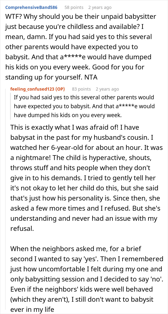 Childfree Woman Stands Firm Against Neighborhood Pressure To Babysit For Free, Is Blasted Online - 18