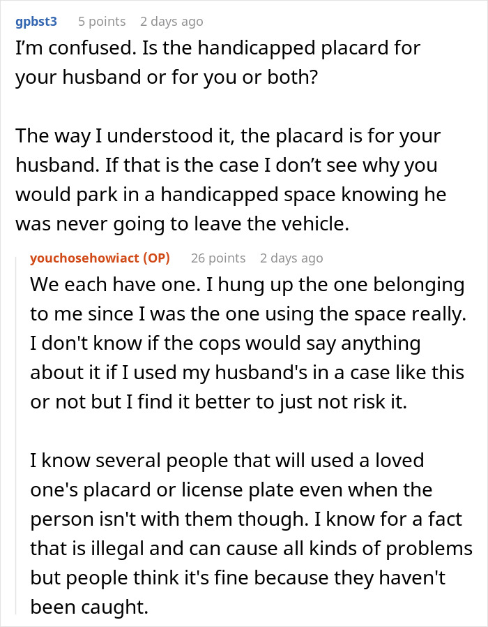 Karen Starts Screaming At Couple Over ‘Illegal’ Handicap Parking, Refuses To See Reason Karen Starts Screaming At Couple Over ‘Illegal’ Handicap Parking, Refuses To See Reason