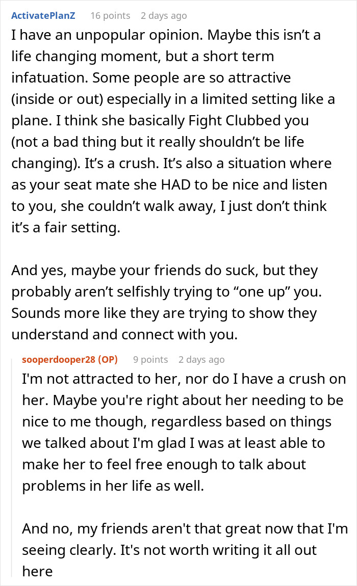 Man Begins To Question All The People In His Life After He Meets A Random Woman On A Plane