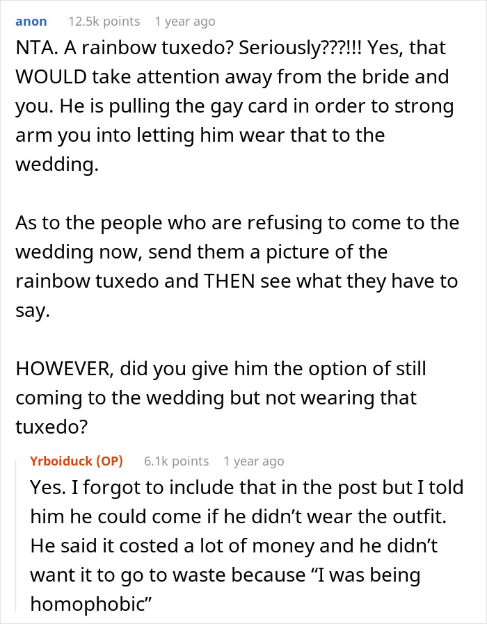 "AITA For Uninviting My Gay Brother And His Boyfriend To My Wedding?"