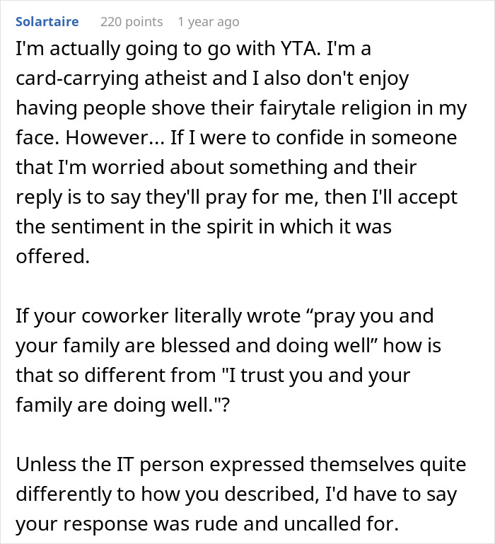 Woman Shuts Down Religious Email At Work, Says &ldquo;I Don&rsquo;t Like Prayer/Blessed Language Directed At Me&rdquo;
