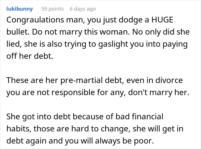 Woman Confesses To Having A Crippling Debt The Day After The Wedding, Gets Dumped