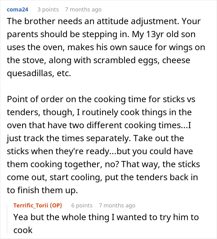 14 Y.O. Boy Expects 15 Y.O. Sister To Make Him Lunch, Blames Her For Letting Him Starve 14 Y.O. Boy Expects 15 Y.O. Sister To Make Him Lunch, Blames Her For Letting Him Starve