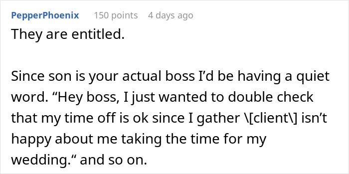 Entitled Elderly People Don't Want Caretaker To Take Time Off For Her Wedding