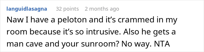 Woman Doesn&rsquo;t Let Husband Invade Her Personal Corner At Home With His Peloton, Drama Ensues
