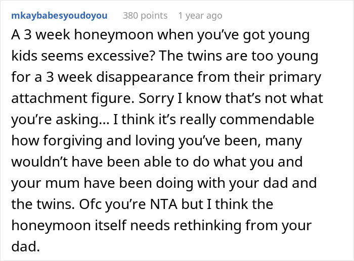 Drama Ensues When Son Refuses To Babysit His Half-Siblings For 3 Weeks While Dad Goes On Honeymoon Drama Ensues When Son Refuses To Babysit His Half-Siblings For 3 Weeks While Dad Goes On Honeymoon