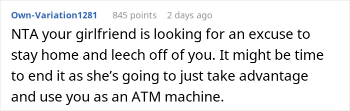 “She Is Insane”: Man Gives “Stay-At-Home GF” An Ultimatum After Being Told To Get A Second Job “She Is Insane”: Man Gives “Stay-At-Home GF” An Ultimatum After Being Told To Get A Second Job