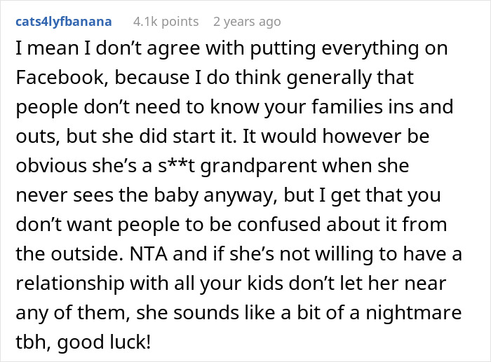 “AITA For Not Letting My Mother Identify As A Grandmother To My Child On Social Media?” “AITA For Not Letting My Mother Identify As A Grandmother To My Child On Social Media?”