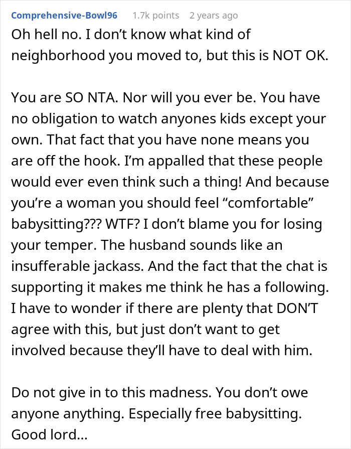 Childfree Woman Stands Firm Against Neighborhood Pressure To Babysit For Free, Is Blasted Online - 20