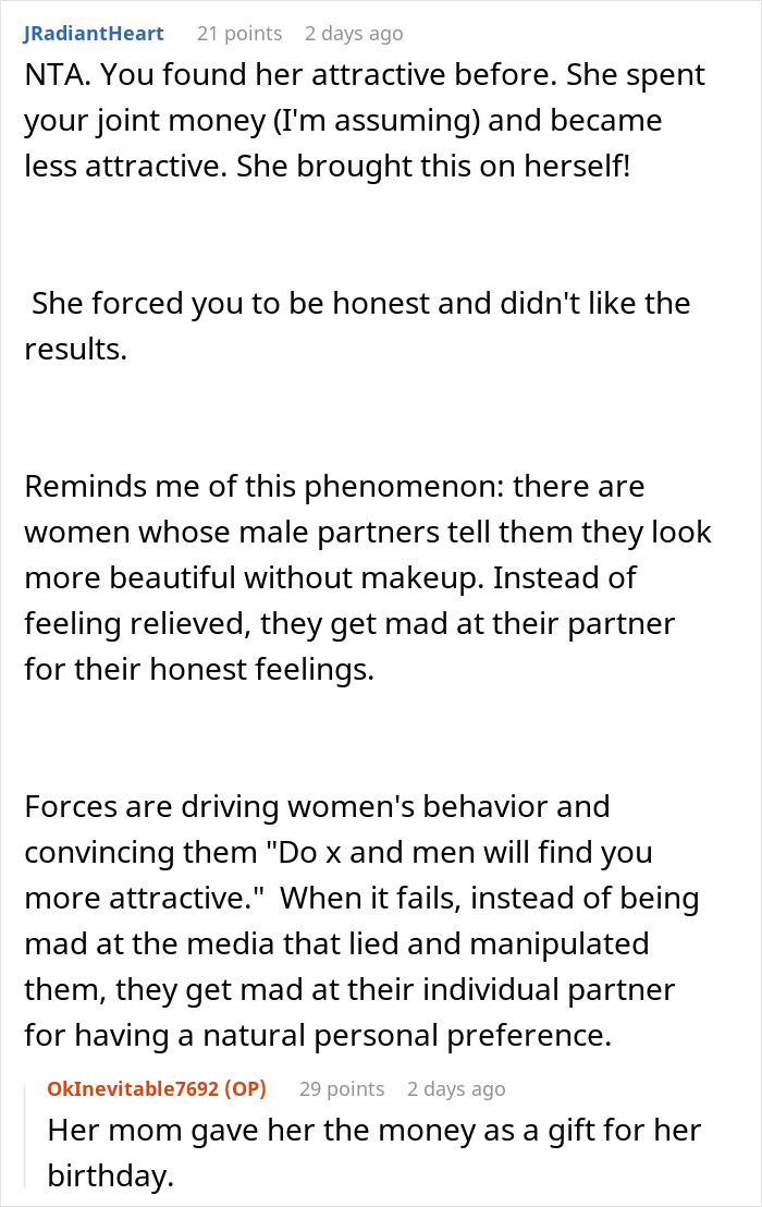 &ldquo;AITA For Being Truthful And Admitting That I Find My Wife Unattractive After Her Surgery?&rdquo;