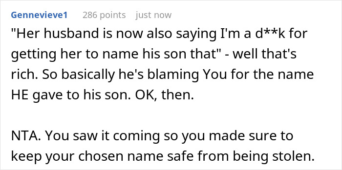 Woman Fails At Stealing Friend's Baby Name As His Wife Lied About Her Options