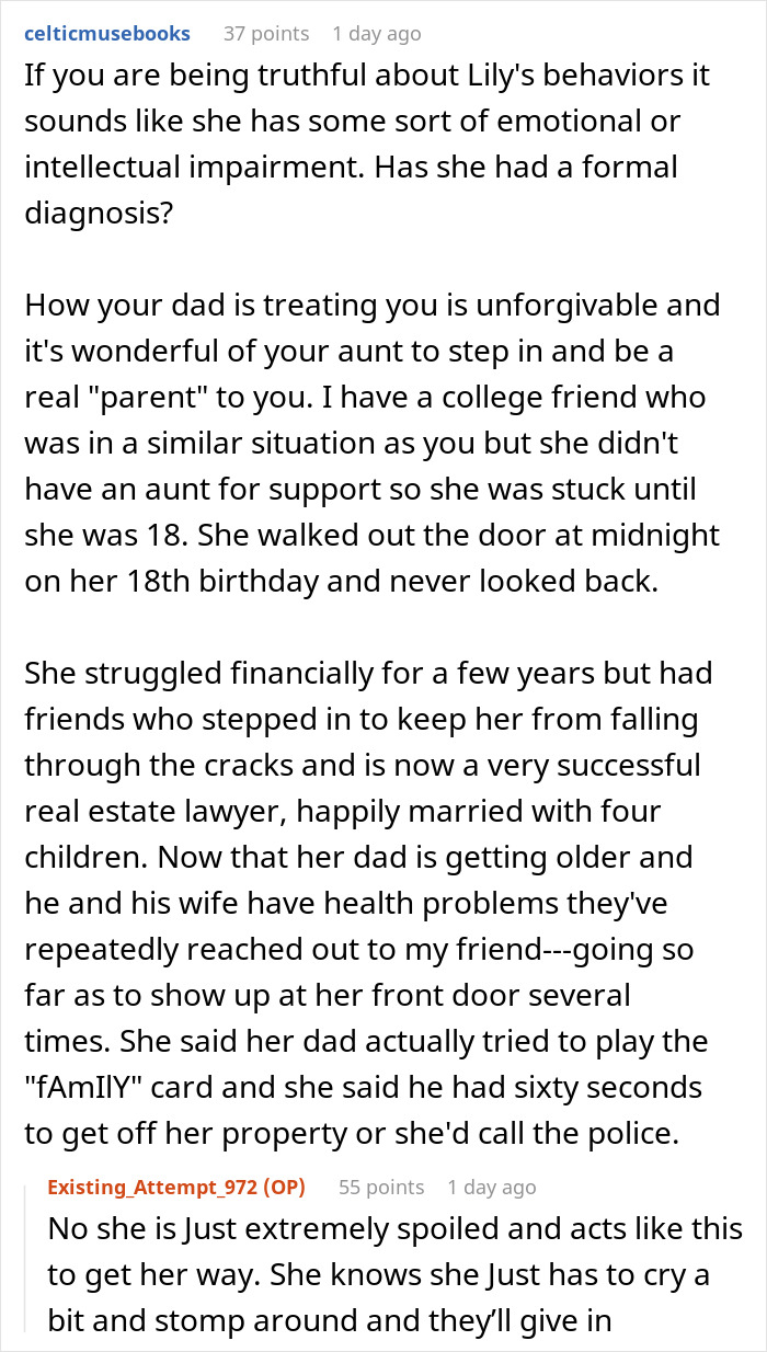 Dad Demands Daughter Take Spoiled Stepsister On Her Graduation Trip, She Moves Out Instead Dad Demands Daughter Take Spoiled Stepsister On Her Graduation Trip, She Moves Out Instead