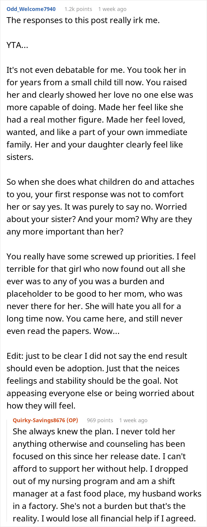 Family Drama Ensues After Niece Gives Woman Adoption Papers As A Surprise And She Rejects Them