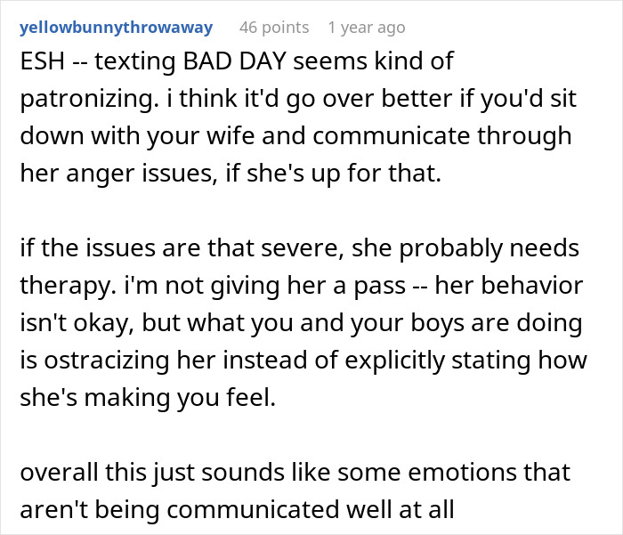 Dad Gets A Wake-Up Call After People Tell Him Wife's "Bad Days" Are Not For Him To Manage