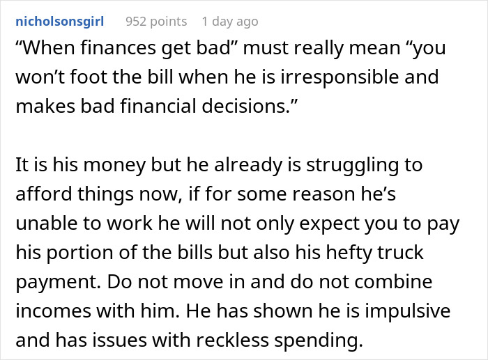 &ldquo;I Was Livid&rdquo;: Man Puts Himself In Financial Jeopardy With $87K Truck, GF Refuses To Move In Anymore