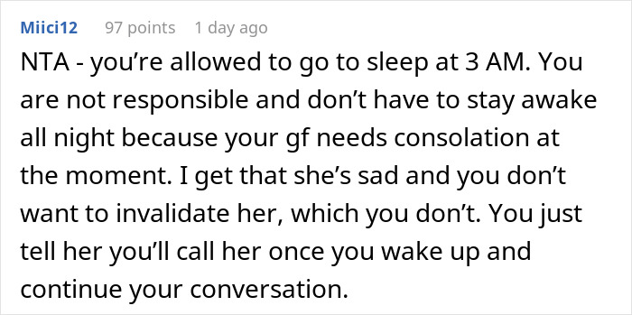 Woman Gets Upset When Her Boyfriend Can’t Stay Up At 3AM To Console Her Woman Gets Upset When Her Boyfriend Can’t Stay Up At 3AM To Console Her