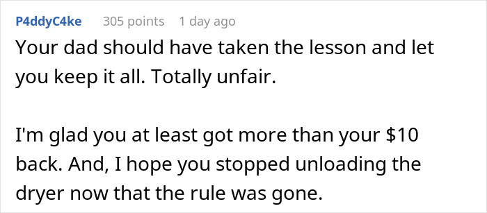 Family Tradition: Whoever Unloads The Dryer Keeps What's In The Pockets, It Backfires