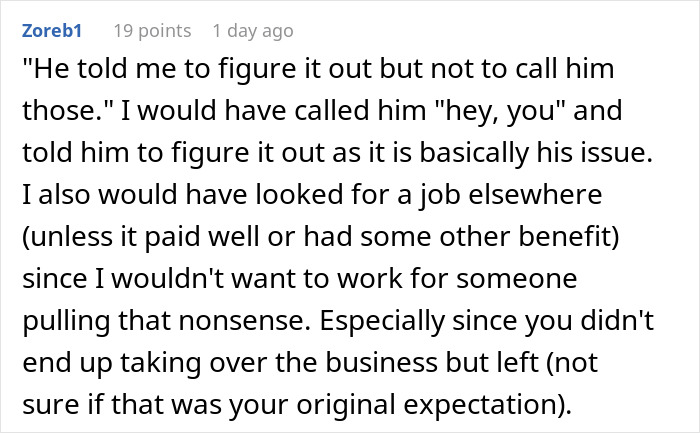 "Figure It Out": Son Calls His Dad 'Boss' For 20 Years As Malicious Compliance