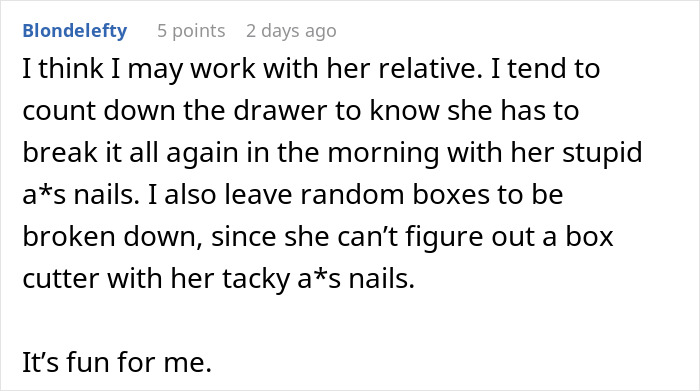 Woman Gets Her Nails Done On Every Payday Instead Of Working, Regrets It After Coworker’s Revenge Woman Gets Her Nails Done On Every Payday Instead Of Working, Regrets It After Coworker’s Revenge