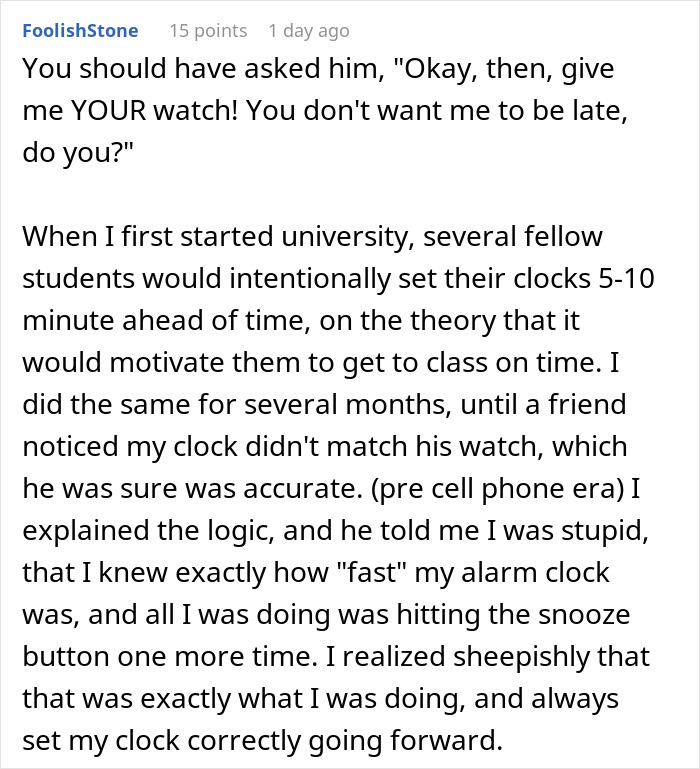 Manager Chews Out Worker For Being Late By His Watch’s Standards, Regrets It - 24