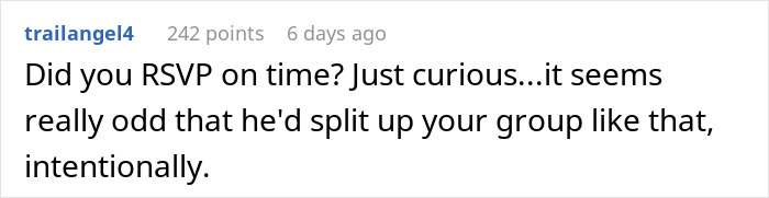 Person Attends 'Best Friend's' Wedding, Finds No Saved Seat For Them At The Reception