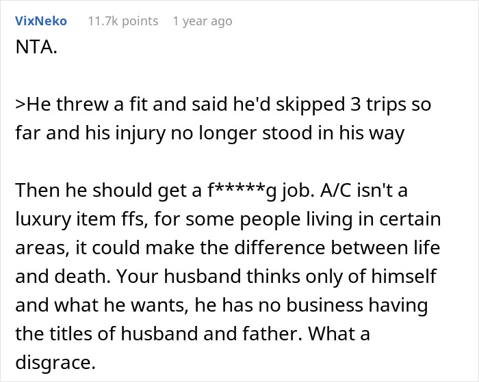 Husband Sees Wife's New AC, Says He Deserves A Trip With His Buddies If She Has That Kind Of Money