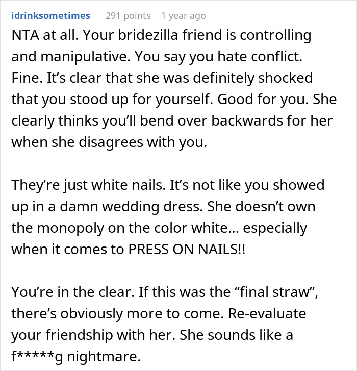 Bride Left In Tears After Friend Had The Audacity To Wear White Nails To Her Bridal Shower Bride Left In Tears After Friend Had The Audacity To Wear White Nails To Her Bridal Shower
