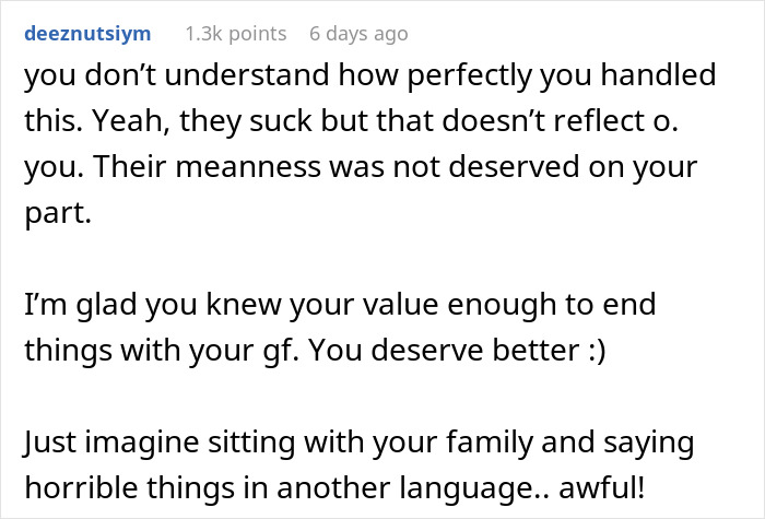 &ldquo;Pass The Salad&rdquo;: Silence Settles As Family Realize Woman&rsquo;s BF Understood Their Insults Toward Him