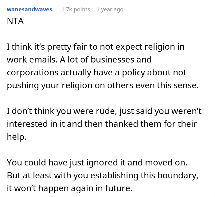 Woman Shuts Down Religious Email At Work, Says &ldquo;I Don&rsquo;t Like Prayer/Blessed Language Directed At Me&rdquo;