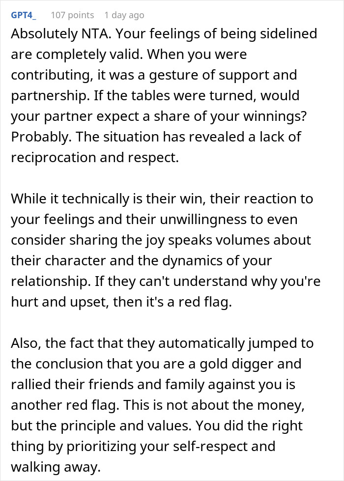 “AITA For Breaking Up With My Partner After They Won Big And Kept It All?” “AITA For Breaking Up With My Partner After They Won Big And Kept It All?”
