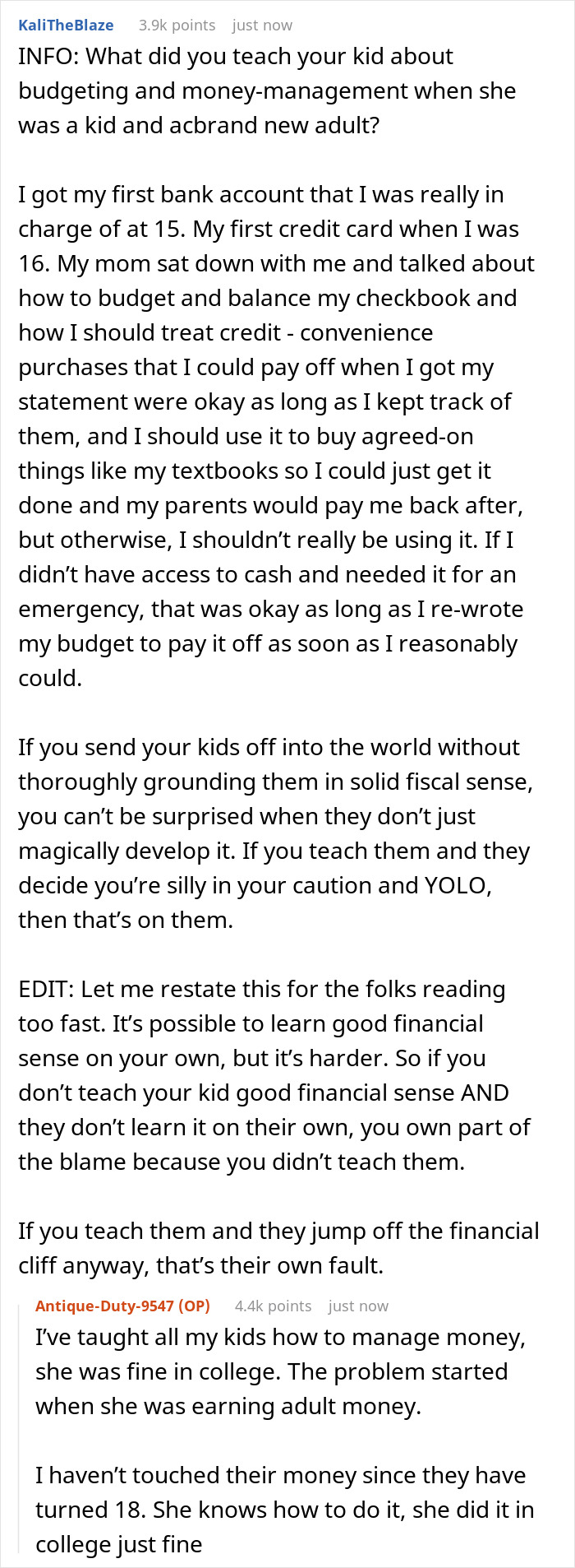 Parent Makes Daughter Face $3,000 Credit Debt Consequences After She Goes On Spending Spree Parent Makes Daughter Face $3,000 Credit Debt Consequences After She Goes On Spending Spree