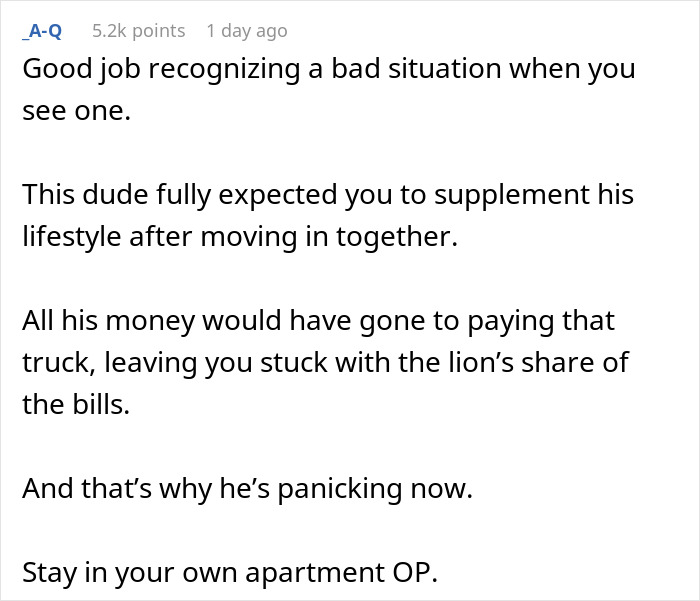 &ldquo;I Was Livid&rdquo;: Man Puts Himself In Financial Jeopardy With $87K Truck, GF Refuses To Move In Anymore