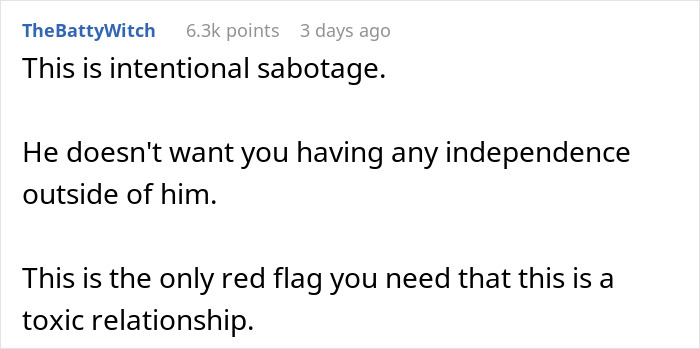 "My Husband Purposely Hid My Car Keys So I Would Miss My Job Interview" "My Husband Purposely Hid My Car Keys So I Would Miss My Job Interview"
