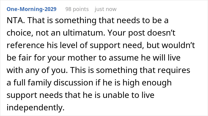 Mother Ruins Daughter’s Wedding By Asking Her To Let Autistic Brother Live With Her And Her Husband Mother Ruins Daughter’s Wedding By Asking Her To Let Autistic Brother Live With Her And Her Husband