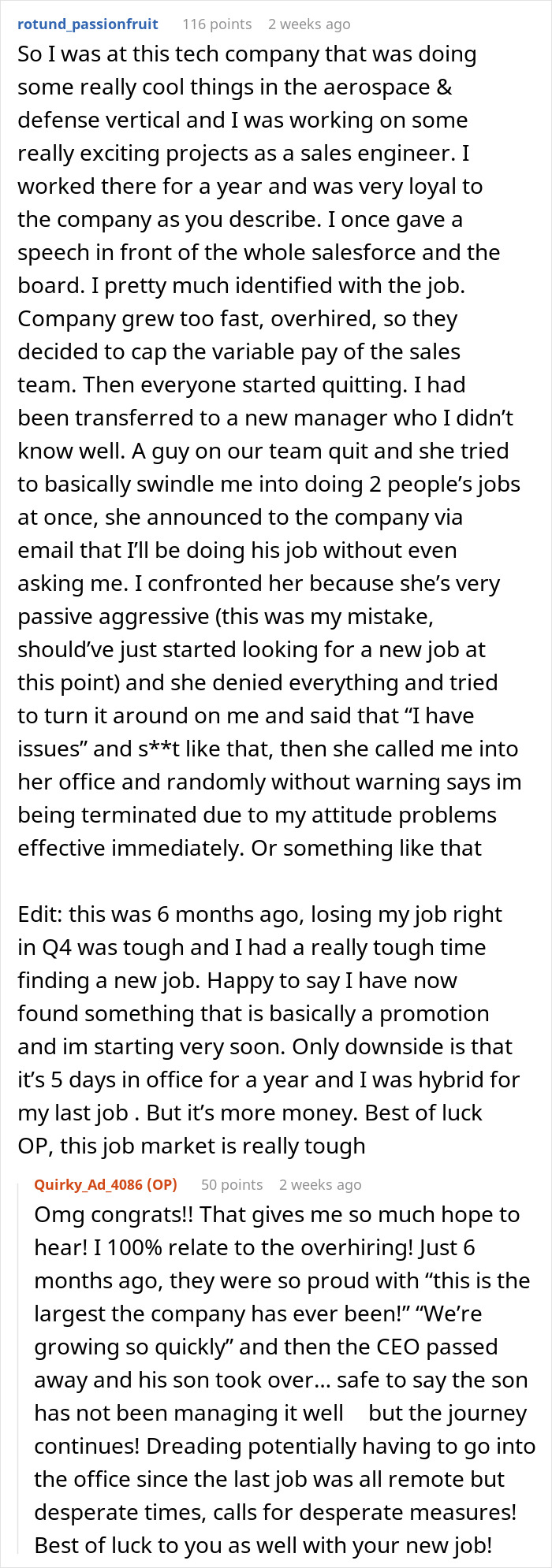 “Never Be Loyal To Your Employer”: Employee Loses The Job She’s Had For 2 Years In 15 Minutes “Never Be Loyal To Your Employer”: Employee Loses The Job She’s Had For 2 Years In 15 Minutes