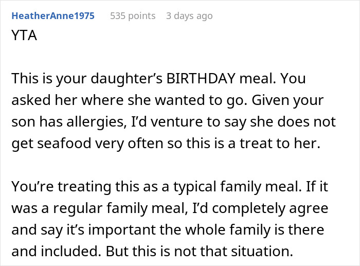 Mom Asks Daughter To Choose Another Restaurant Because Her Brother Can’t Eat There, Gets Slammed Mom Asks Daughter To Choose Another Restaurant Because Her Brother Can’t Eat There, Gets Slammed