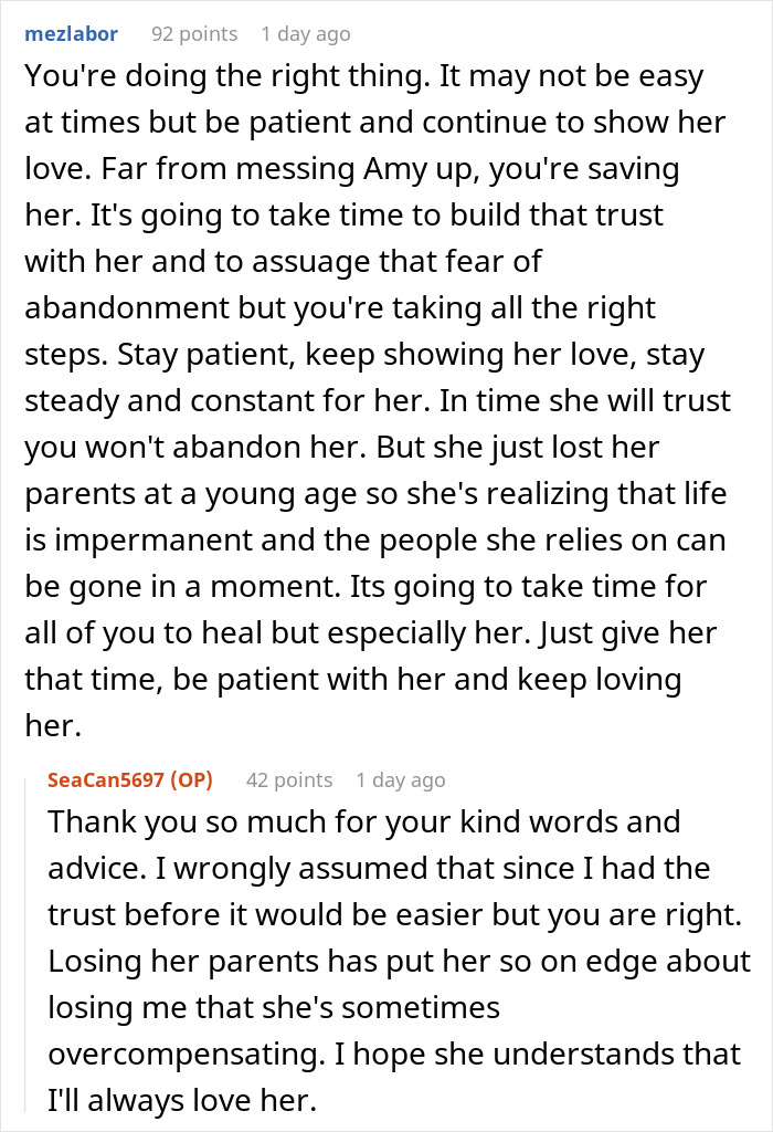 11 Y.O. Wonders If Childfree Godmother Who Adopted Her After Parents Died Will End Up Hating Her 11 Y.O. Wonders If Childfree Godmother Who Adopted Her After Parents Died Will End Up Hating Her
