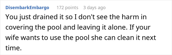 Man Refuses To Look After Pool Any Longer, Asks Wife To Stick To Her Promise, Drama Ensues Man Refuses To Look After Pool Any Longer, Asks Wife To Stick To Her Promise, Drama Ensues