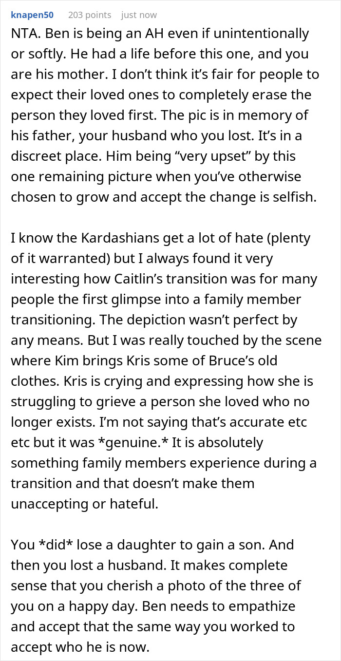 Mom Agrees To Hide All Photos Of Her Son Pre-Transition Except For One, Gets Called Cruel