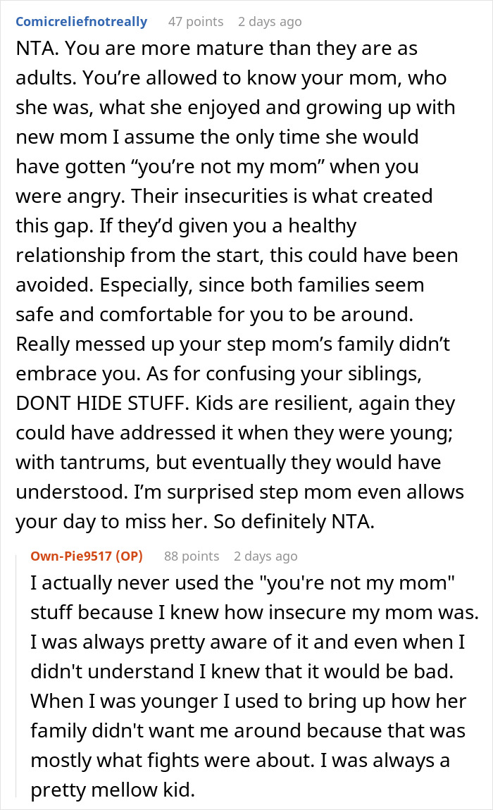 Bitter Teen Goes Against Dad's Wishes To Spend Time With Late Bio Mom's Family, Drama Ensues