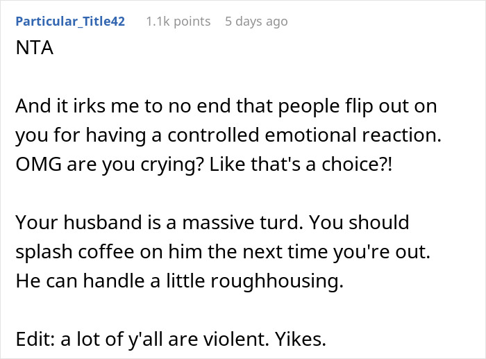 &ldquo;Oh My God, Are You Freaking Crying?&rdquo;: Table Goes Silent After Man Splashes Wife With Coffee
