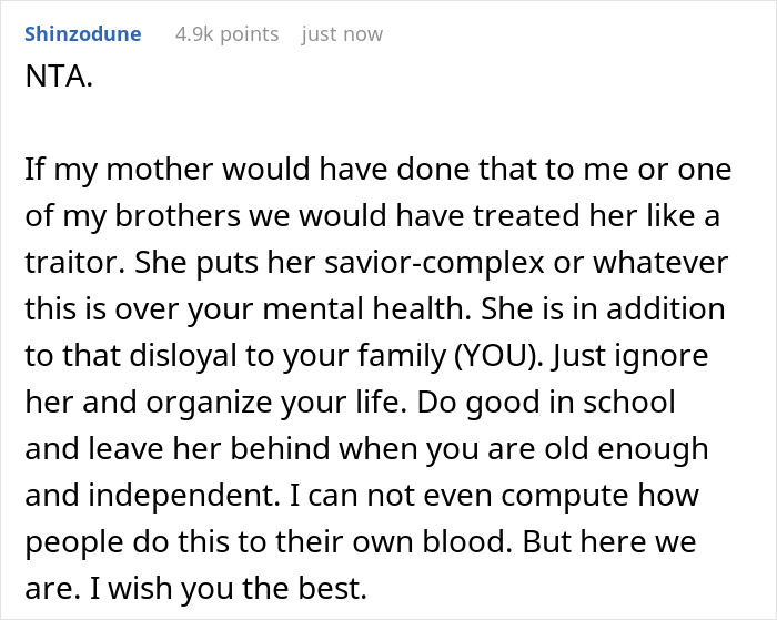 Teen’s Mom Chooses His Bully As Her TA, Boy Cuts Off Mother Completely And Decides To Move Out At 18 - 17