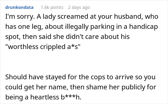 Karen Starts Screaming At Couple Over ‘Illegal’ Handicap Parking, Refuses To See Reason Karen Starts Screaming At Couple Over ‘Illegal’ Handicap Parking, Refuses To See Reason
