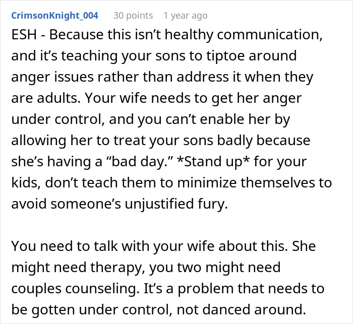 Dad Gets A Wake-Up Call After People Tell Him Wife's "Bad Days" Are Not For Him To Manage