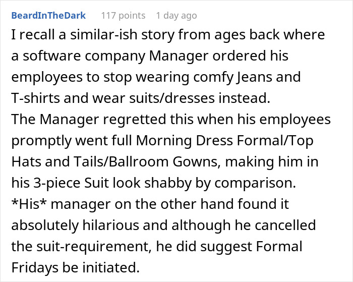 Boss Tries To Police What Employee Should Wear, Regrets It After She Maliciously Complies Boss Tries To Police What Employee Should Wear, Regrets It After She Maliciously Complies
