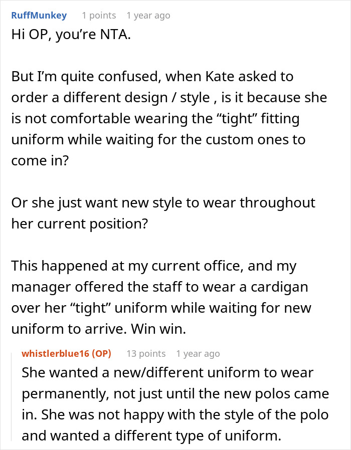People Support This Boss For Refusing To Completely Change The Uniform For One Plus-Size Worker